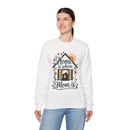 Home Is Where Mom Is Sweatshirt, Mother's Day Cotton Sweatshirt, Cute Family Gift for Mom, Sentimental Mom Gift, mother's day Gift