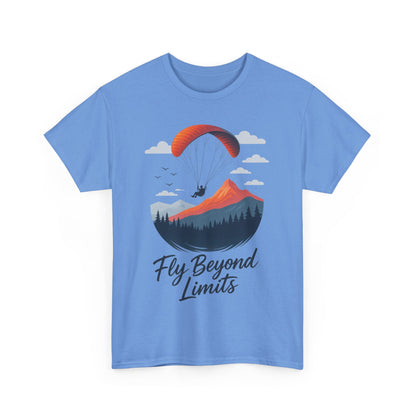 Paragliding Adventure T-Shirt, Mountain Landscape Tee, Nature Travel Lover Shirt, Outdoor Hiking Gift, Unisex Heavy Cotton Tee