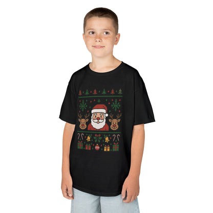Santa - Reindeer Christmas Shirt for Kids, Cute Holiday Tee, Kids Heavy Cotton™ Tee