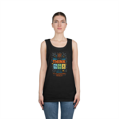 Think Tank Top for Men, Nerdy Chemistry Shirt, Periodic Table Funny Science Tank, Geeky STEM Gift for Him, Science Lovers Gift