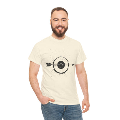 Artistic Arrow Graphic Unisex Cotton Tee, Motivational Shirt, Casual Wear, Gift for Him/Her, Trendy Fashion