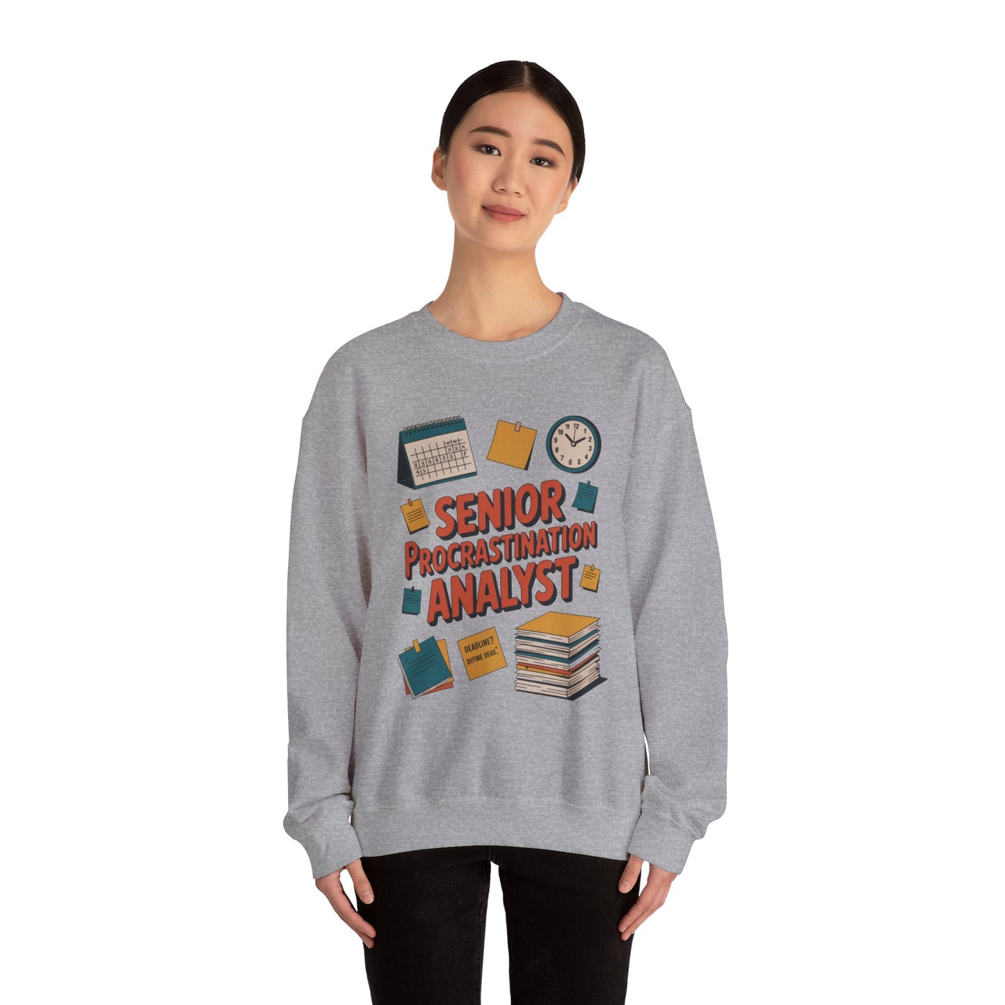 Senior Procrastination Analyst Sweatshirt, Gift for Graduates, Office Humor Apparel, Meme Sweatshirt, Casual Wear, Motivation Humor Apparel