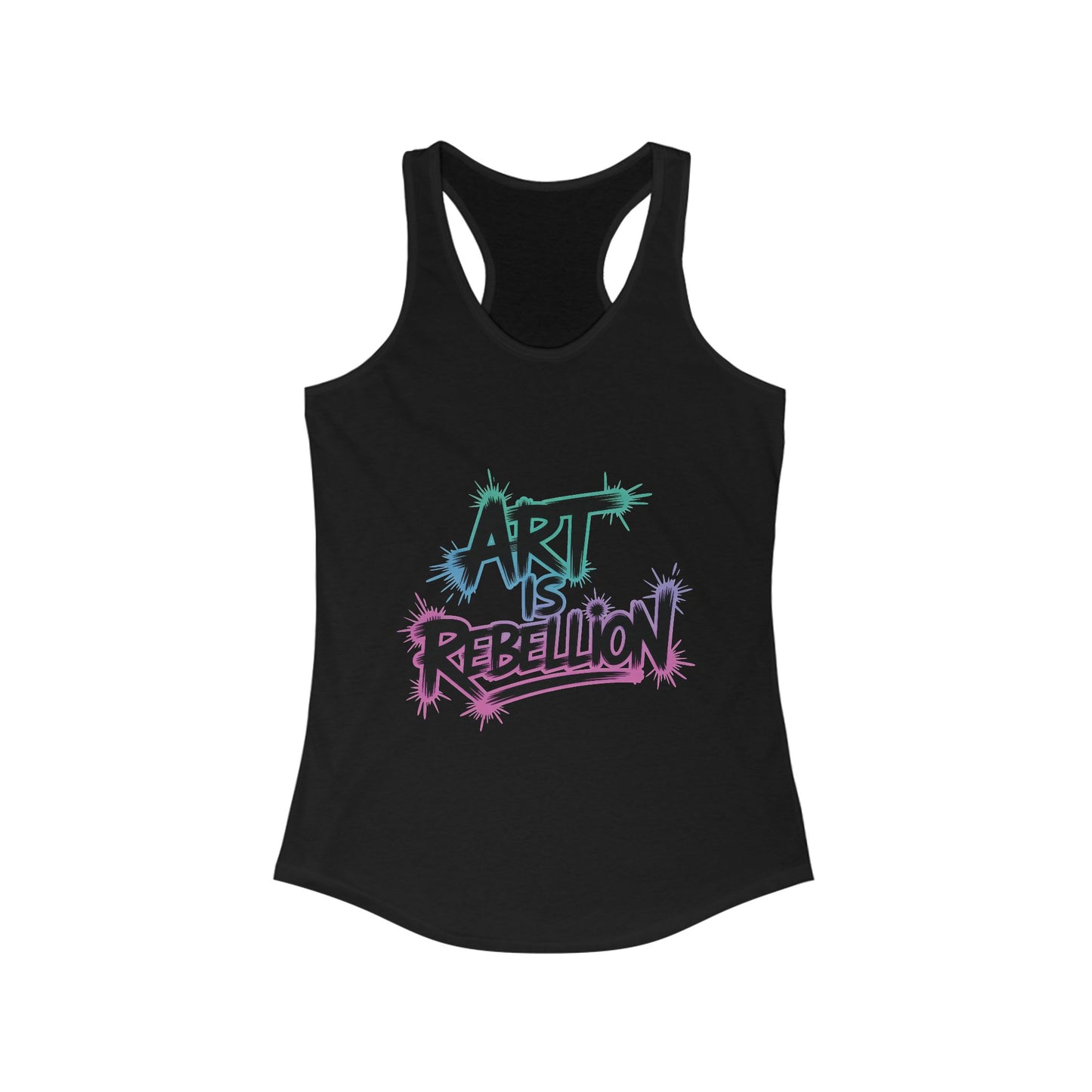 Women's Ideal Racerback Tank, Art Is Rebellion Women's Tank Top, Graffiti Graphic Tank, Bold Rebel Statement Summer Shirt