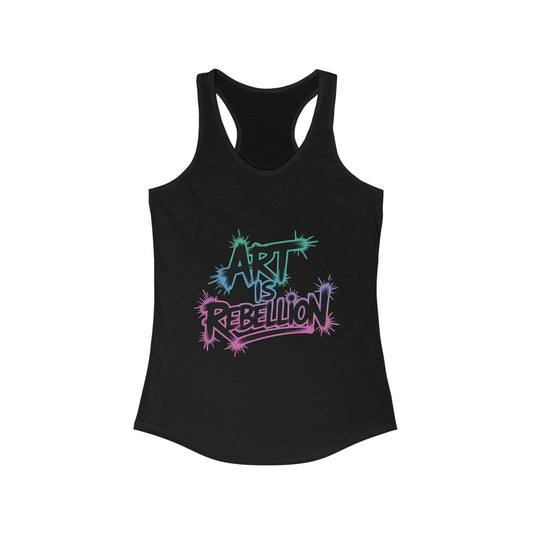 Women's Ideal Racerback Tank, Art Is Rebellion Women's Tank Top, Graffiti Graphic Tank, Bold Rebel Statement Summer Shirt