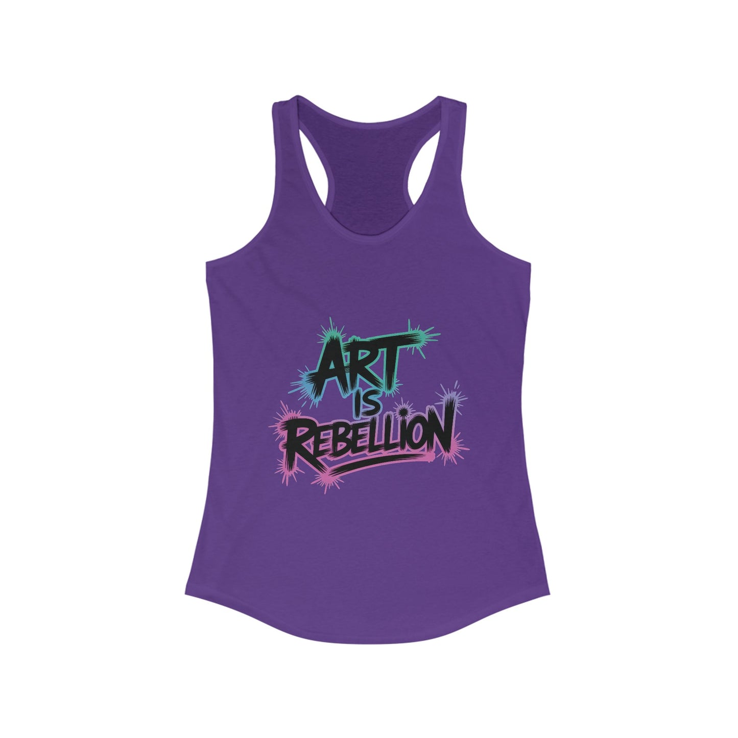 Women's Ideal Racerback Tank, Art Is Rebellion Women's Tank Top, Graffiti Graphic Tank, Bold Rebel Statement Summer Shirt