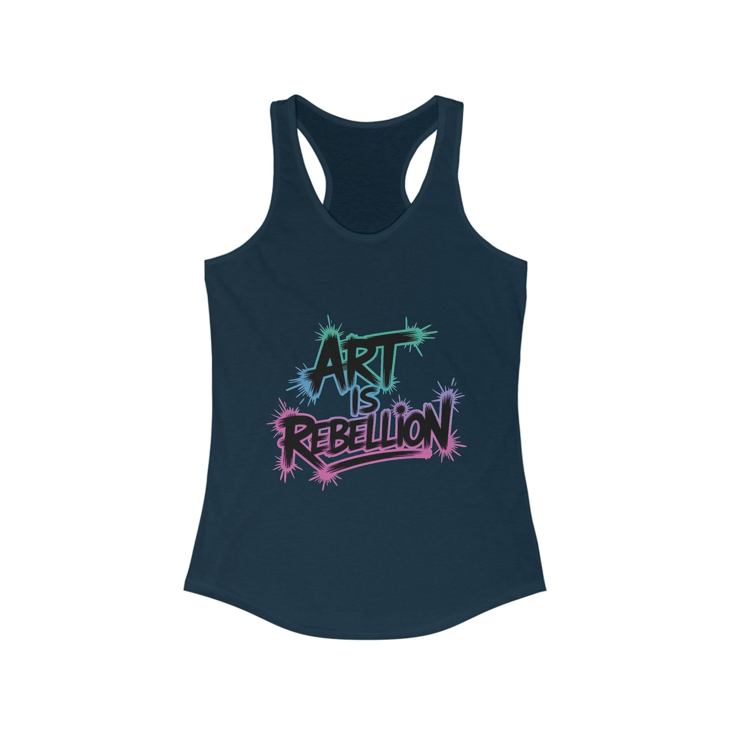 Women's Ideal Racerback Tank, Art Is Rebellion Women's Tank Top, Graffiti Graphic Tank, Bold Rebel Statement Summer Shirt