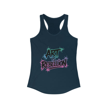 Women's Ideal Racerback Tank, Art Is Rebellion Women's Tank Top, Graffiti Graphic Tank, Bold Rebel Statement Summer Shirt