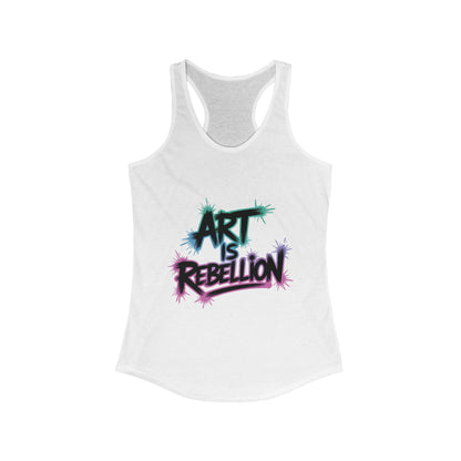 Women's Ideal Racerback Tank, Art Is Rebellion Women's Tank Top, Graffiti Graphic Tank, Bold Rebel Statement Summer Shirt