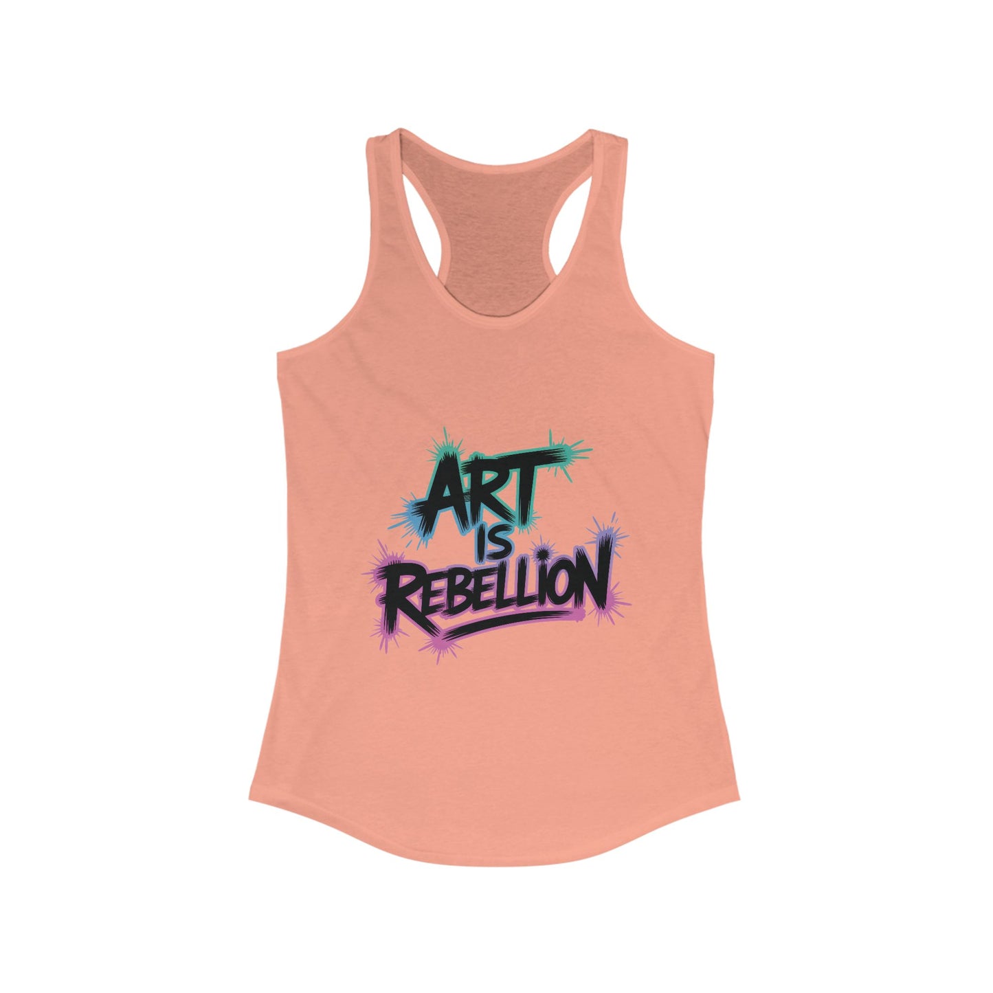 Women's Ideal Racerback Tank, Art Is Rebellion Women's Tank Top, Graffiti Graphic Tank, Bold Rebel Statement Summer Shirt