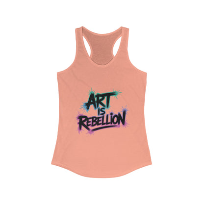 Women's Ideal Racerback Tank, Art Is Rebellion Women's Tank Top, Graffiti Graphic Tank, Bold Rebel Statement Summer Shirt