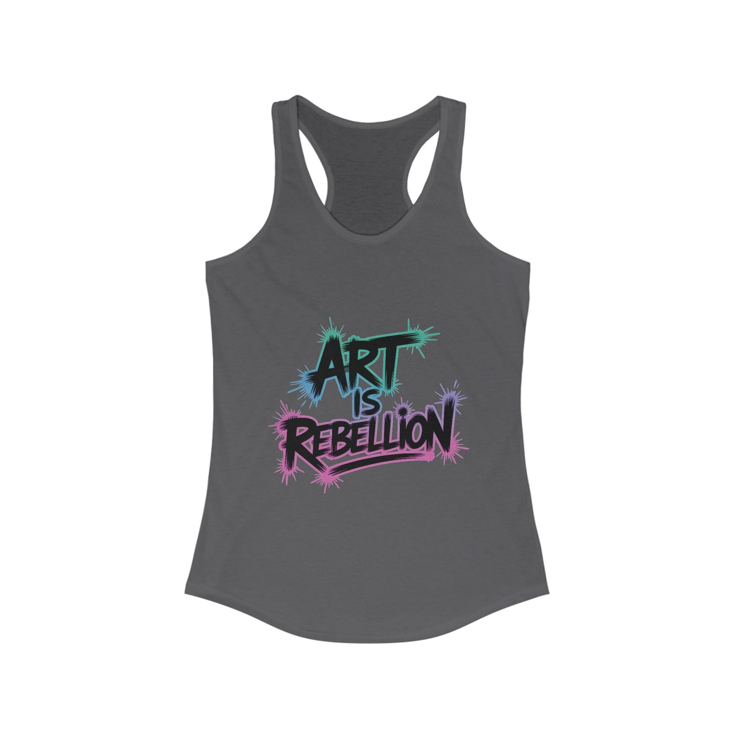 Women's Ideal Racerback Tank, Art Is Rebellion Women's Tank Top, Graffiti Graphic Tank, Bold Rebel Statement Summer Shirt
