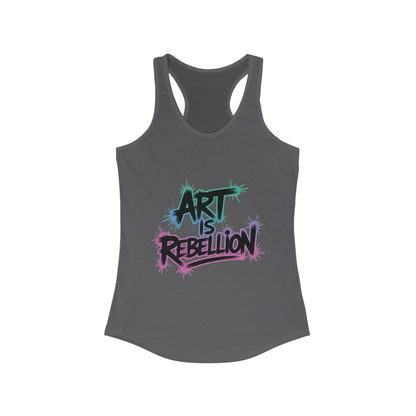 Women's Ideal Racerback Tank, Art Is Rebellion Women's Tank Top, Graffiti Graphic Tank, Bold Rebel Statement Summer Shirt