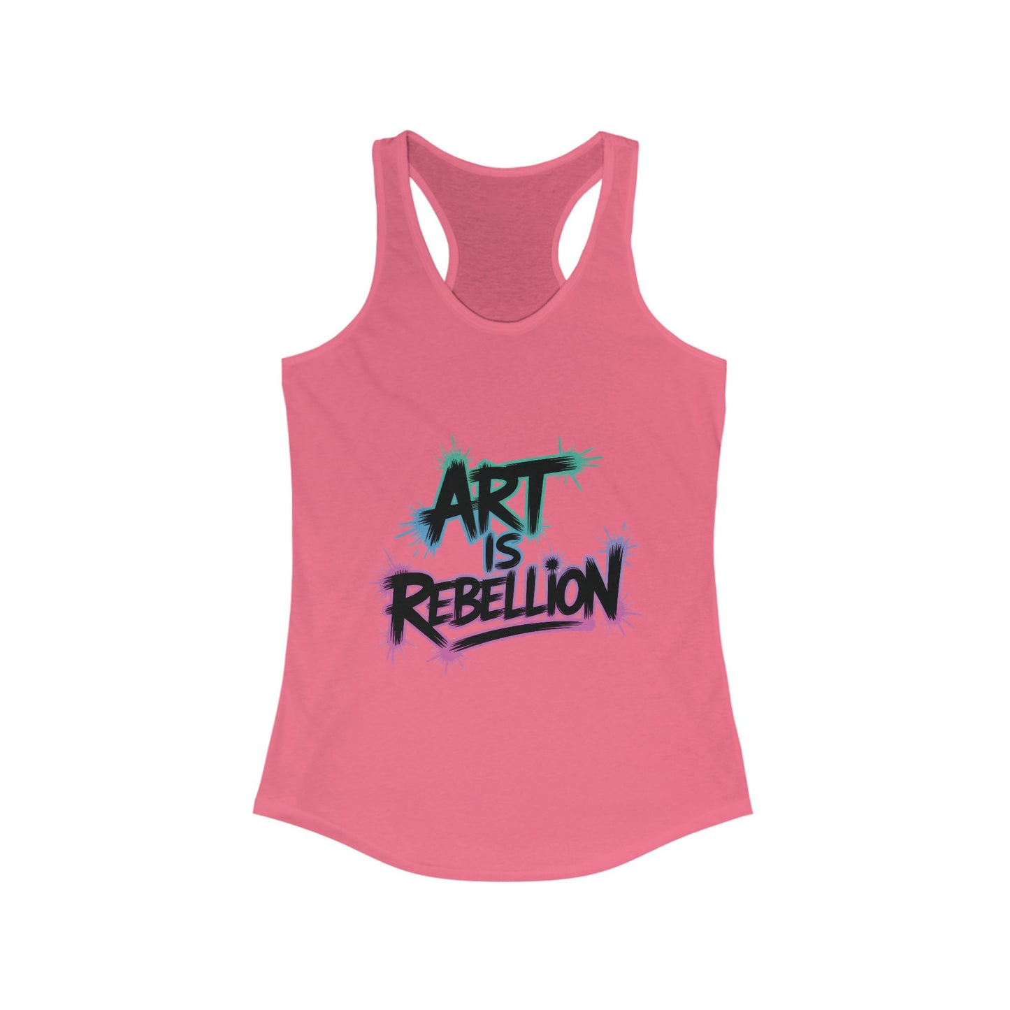 Women's Ideal Racerback Tank, Art Is Rebellion Women's Tank Top, Graffiti Graphic Tank, Bold Rebel Statement Summer Shirt