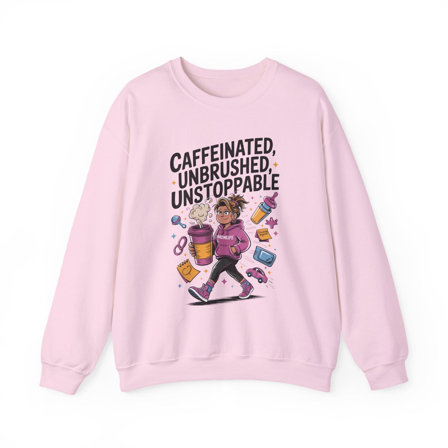 Caffeinated Mom Sweatshirt, Funny Mom Life Quote,  Mother's Day Gift,New Mother Tired Mother Gift, Coffee Lover Gift, Coffee Addict Mom