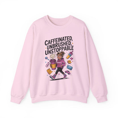 Caffeinated Mom Sweatshirt, Funny Mom Life Quote,  Mother's Day Gift,New Mother Tired Mother Gift, Coffee Lover Gift, Coffee Addict Mom