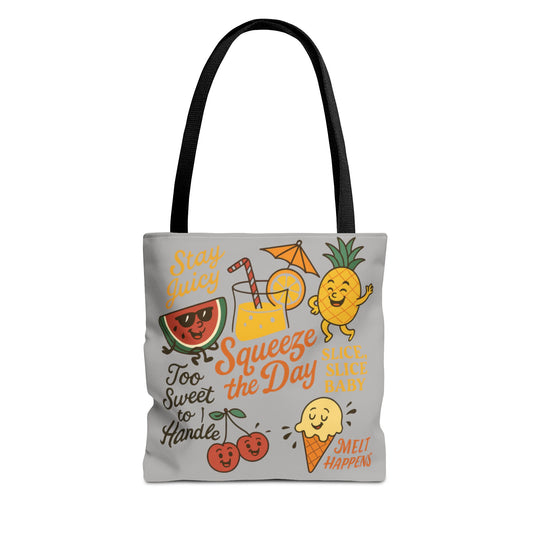 Juicy Summer Tote Bag, Fun Beach Carryall, Perfect for Grocery Shopping, Reusable Market Tote, Cute Gift for Fruit Lovers, Large Tote Bag