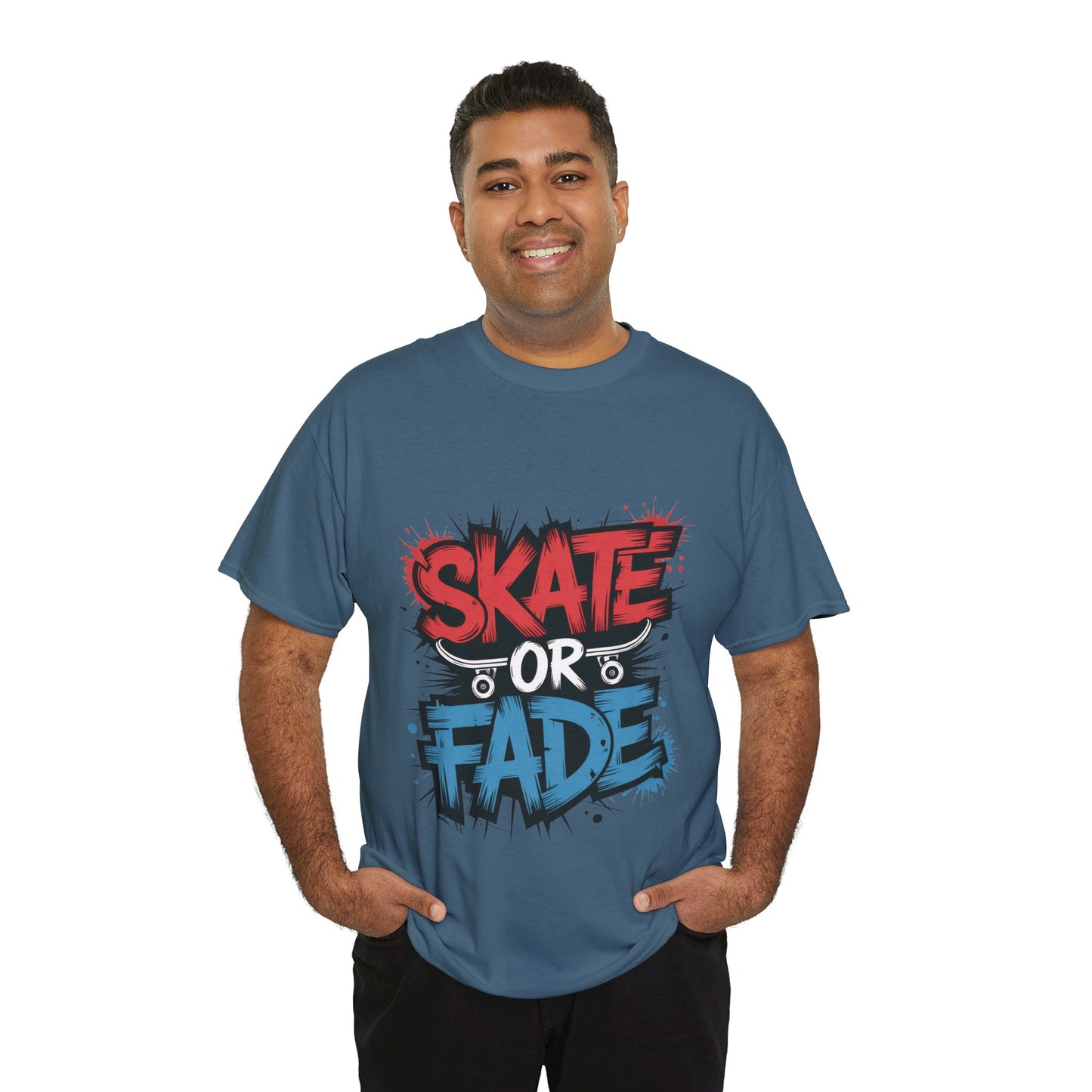 Skate Or Fade Men's T-Shirt, Graffiti Skateboarding Graphic Tee, Urban Streetwear Skater Top