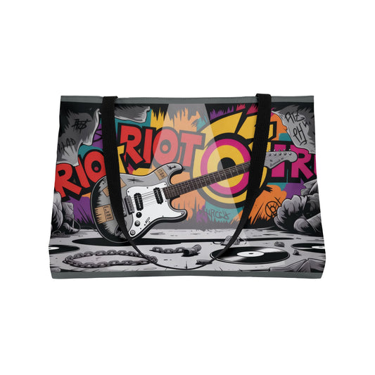 Rockin' Weekender Tote Bag with Electric Guitar Design, Music Festival, Beach, Travel, Gym, Gift for Musicians, Beach Bag