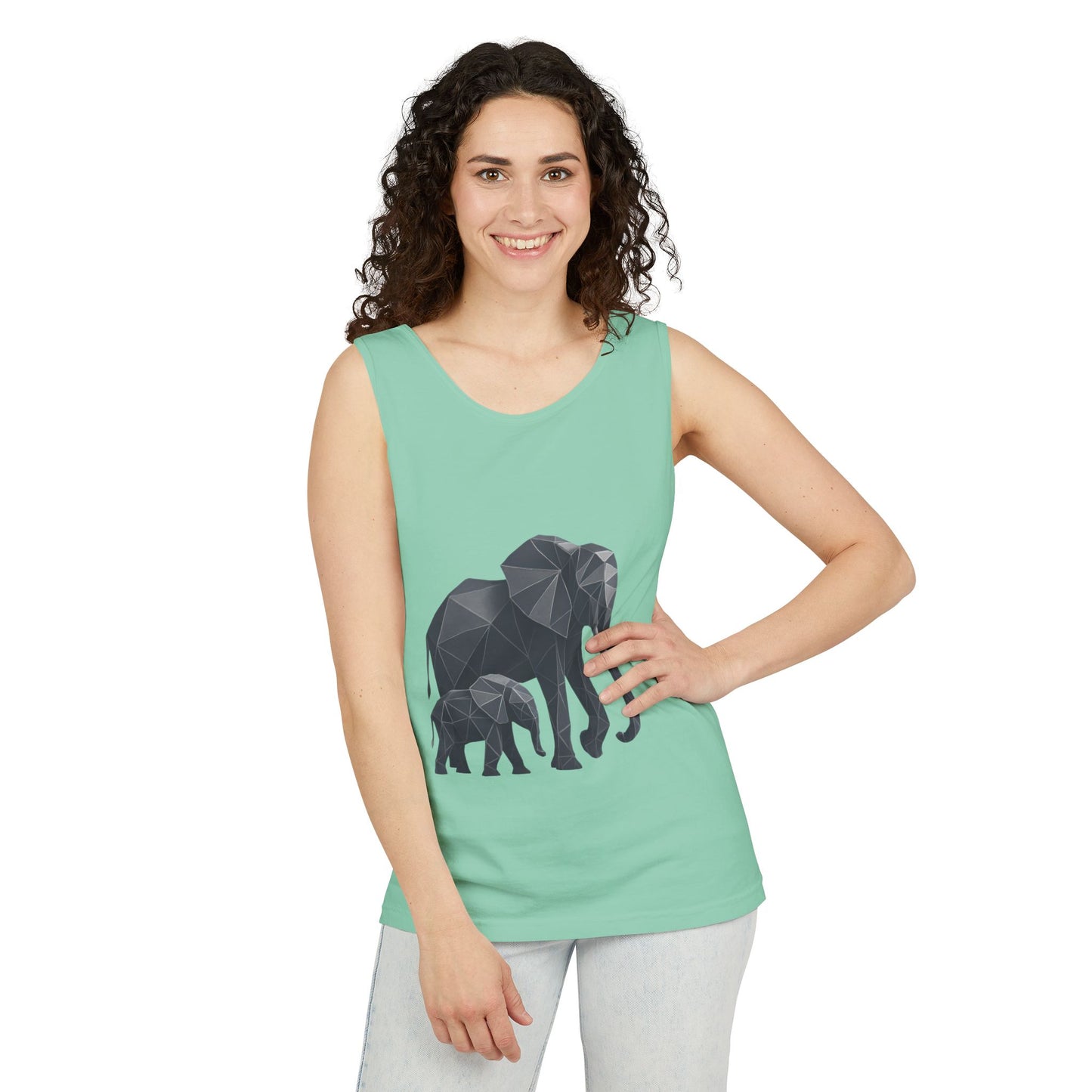 Elephant Family Unisex Tank Top, Animal Lover Gift, Casual Wear, Summer Essentials, Eco-Friendly Apparel, Wildlife Shirt