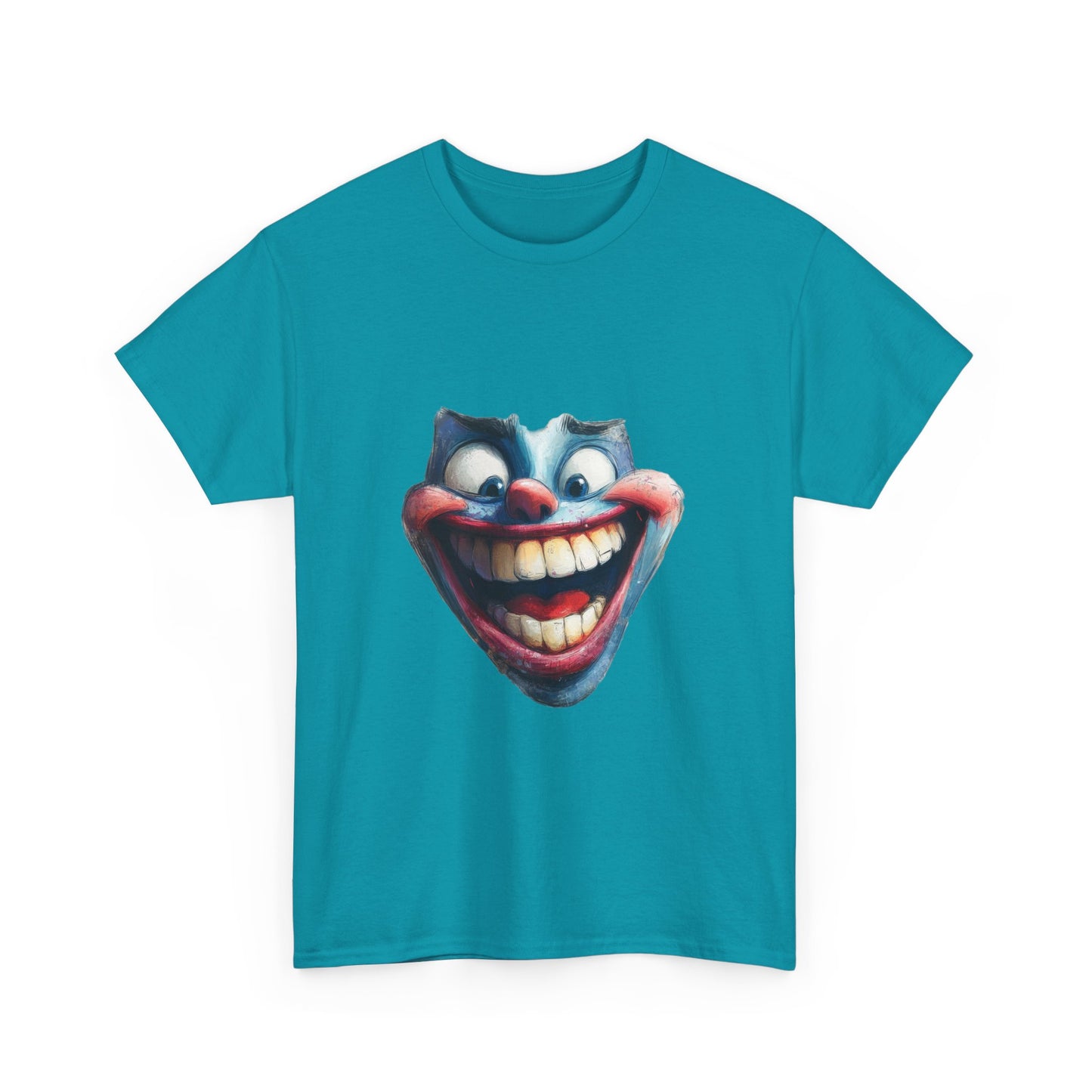 Funny Clown Face Unisex Heavy Cotton Tee, Creepy Clown Face T-Shirt, Humor T-Shirt,Clown Theme Shirt, Funny Horror Graphic Tee