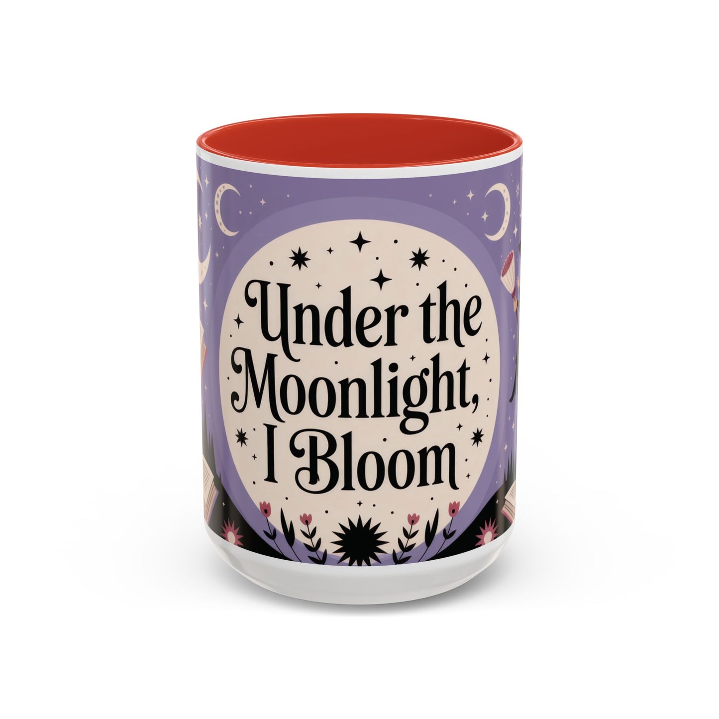 Under the Moonlight I Bloom Mug, Witchy Moon Magic Coffee Cup, Feminine Mystic Gift for Spiritual, Self Growth Lovers, Coffee Mug (11, 15oz)