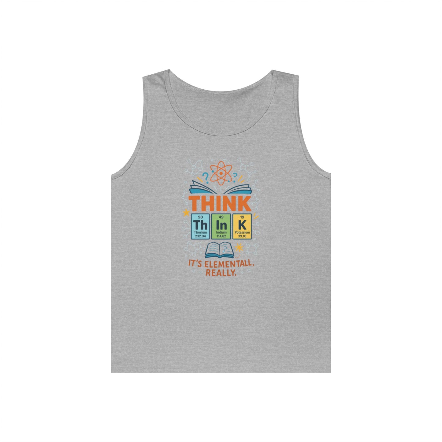 Think Tank Top for Men, Nerdy Chemistry Shirt, Periodic Table Funny Science Tank, Geeky STEM Gift for Him, Science Lovers Gift
