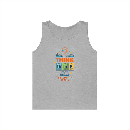 Think Tank Top for Men, Nerdy Chemistry Shirt, Periodic Table Funny Science Tank, Geeky STEM Gift for Him, Science Lovers Gift