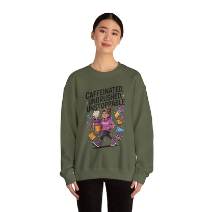 Caffeinated Mom Sweatshirt, Funny Mom Life Quote,  Mother's Day Gift,New Mother Tired Mother Gift, Coffee Lover Gift, Coffee Addict Mom