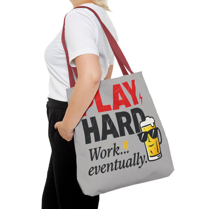 Play Hard Tote Bag - Fun, Stylish, Tote for Work & Play, Summer, Gift, Beach Bag, Everyday Carry, Beach Weekender Bag, large canvas bag