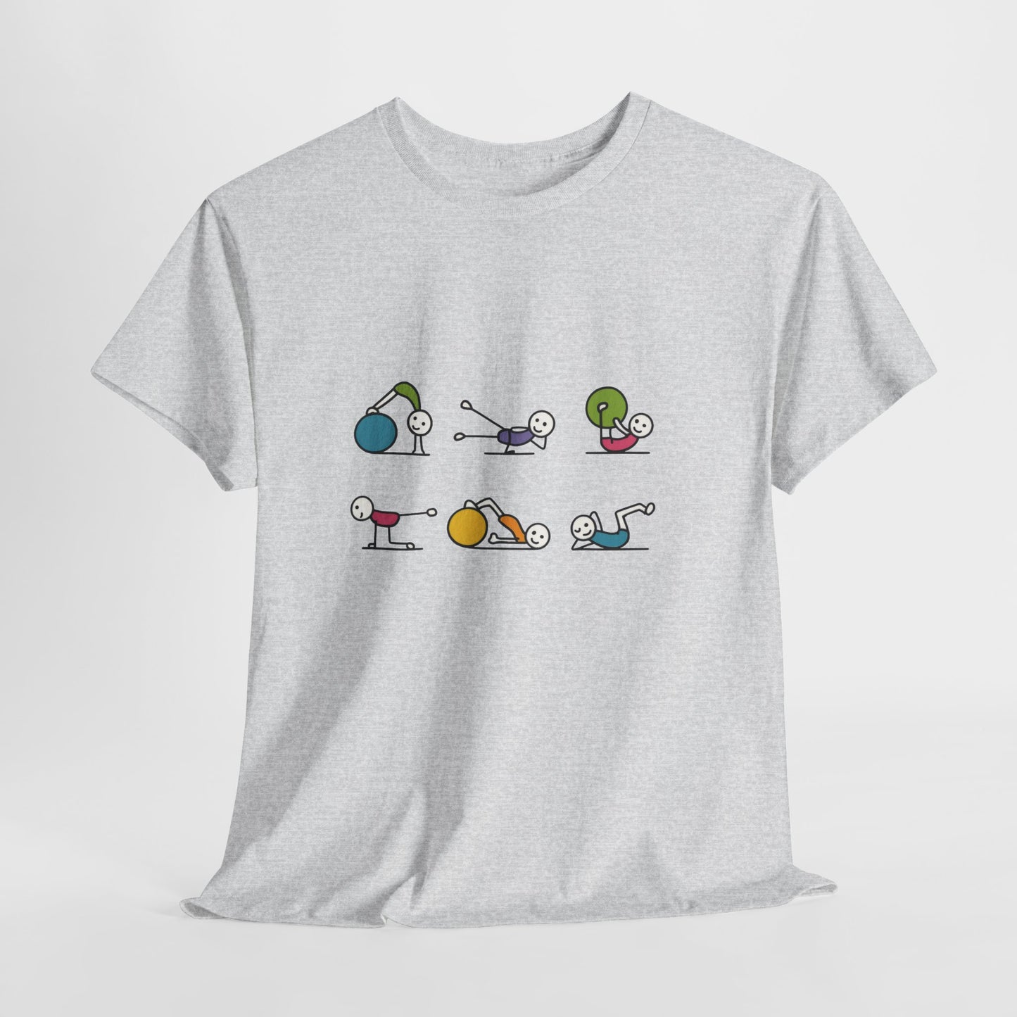 Fit Fun Pilates Figure Womens T-Shirt, Cute Workout Tee, Funny Yoga Gym Top for Women, womens activewear tee