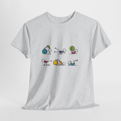 Fit Fun Pilates Figure Womens T-Shirt, Cute Workout Tee, Funny Yoga Gym Top for Women, womens activewear tee