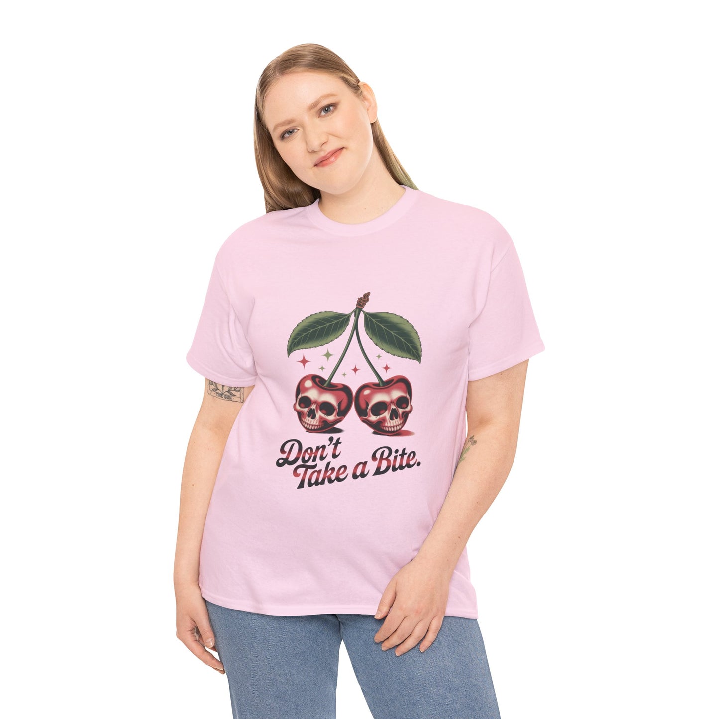 Skull Cherry Womens Graphic Tee, Edgy Tee, Unique Gift, Halloween Apparel, Cute Gothic Fruit Graphic Tee for Women, Funny Dark Style Shirt