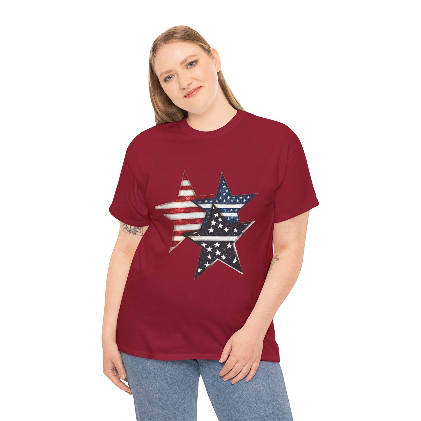 Patriotic Star Unisex Tee, USA Pride T-Shirt, Independence Day Outfit, All-American Style Shirt, Gift for Veterans, 4th of July Celebration