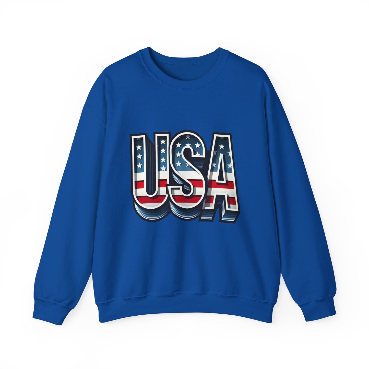 USA Patriotic Crewneck Sweatshirt for All Seasons, Cozy Sweatshirt for Independence Day, Casual Wear, Gift for Friends and Family