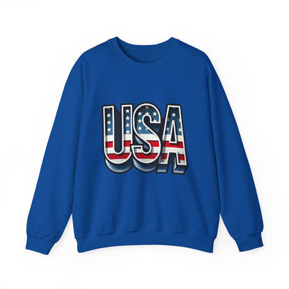 USA Patriotic Crewneck Sweatshirt for All Seasons, Cozy Sweatshirt for Independence Day, Casual Wear, Gift for Friends and Family