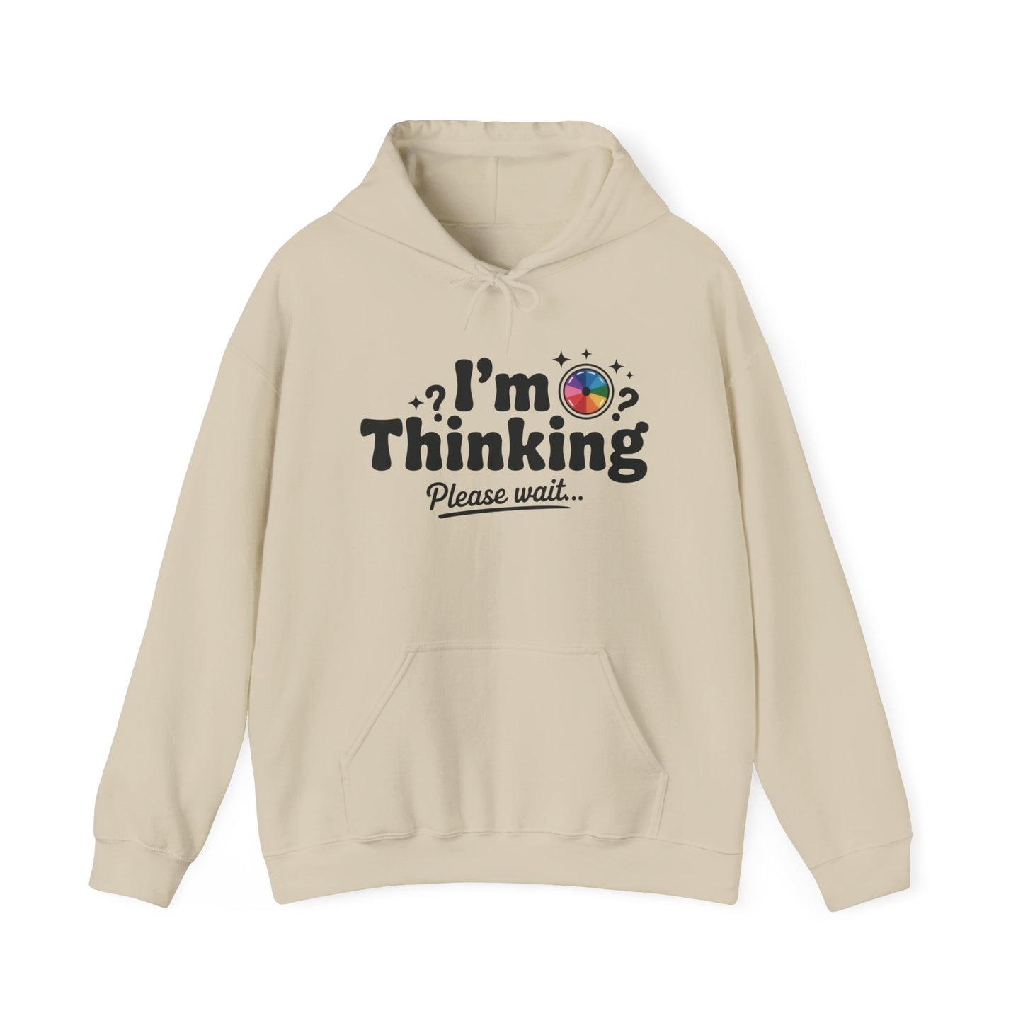 Funny - Im Thinking Please Wait - Mens Hoodie, Cute Geeky Gift for Introverts, Programmers, Designers, Fun Humor Hoodie, Gift for Adults