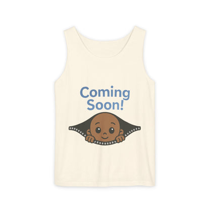 Coming Soon Maternity Tank Top, Cute Baby Boy Pregnancy Announcement Tee, Funny Expecting Mom Gift, Gender Reveal Tee, Baby Shower Top