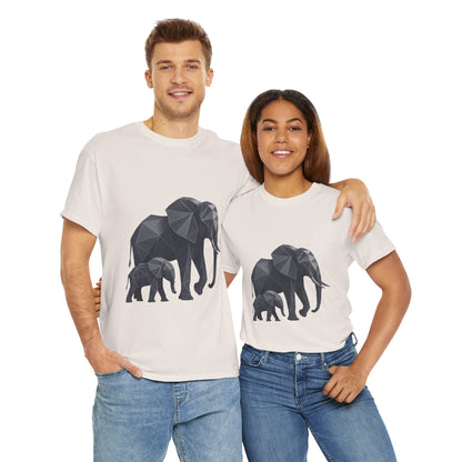 Geometric Elephant Tee - Minimalist Art Shirt, Nature Lover Gift, Animal Print T-Shirt, Unisex Cotton Tee, Eco-Friendly Wear