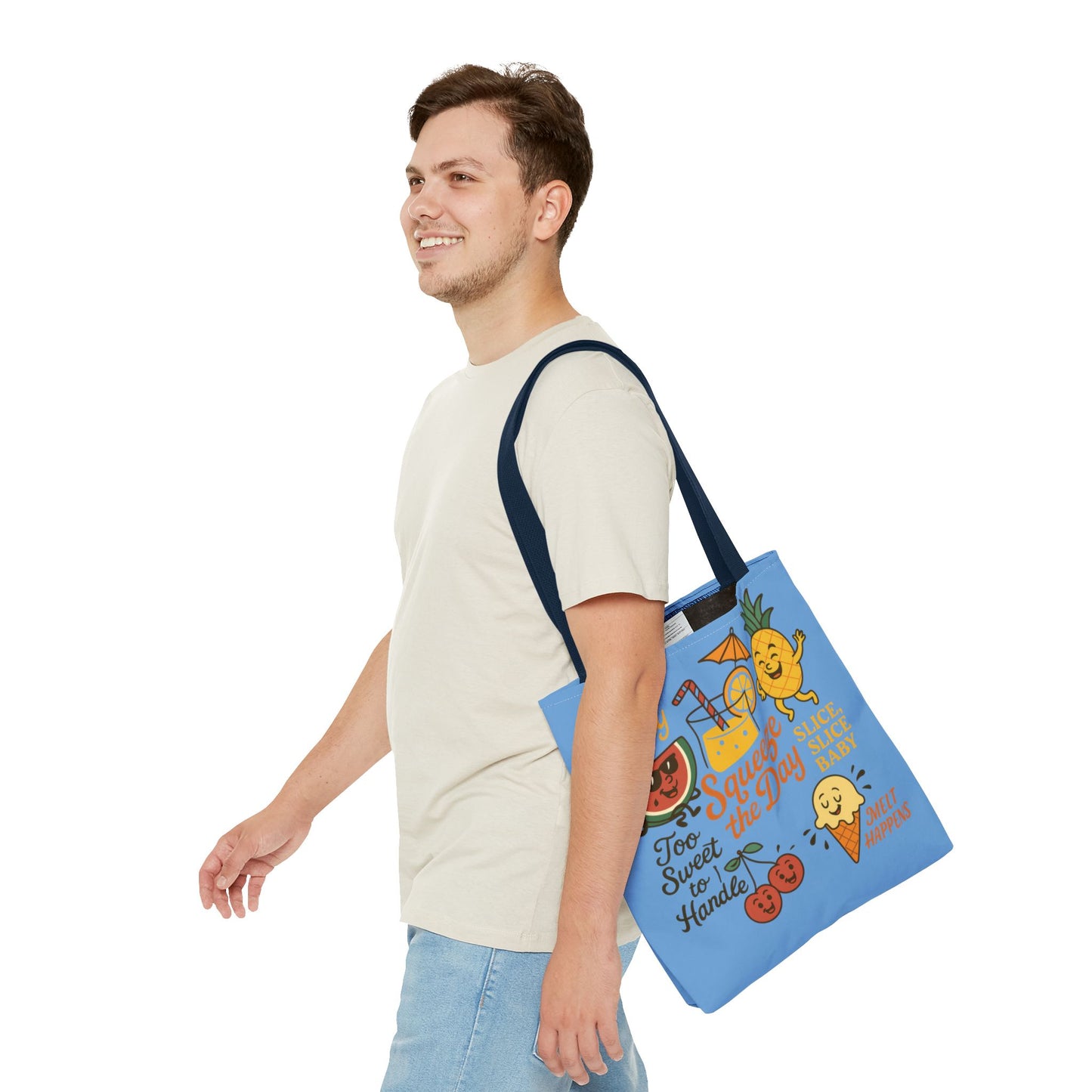 Juicy Summer Tote Bag, Fun Beach Carryall, Perfect for Grocery Shopping, Reusable Market Tote, Cute Gift for Fruit Lovers, Large Tote Bag