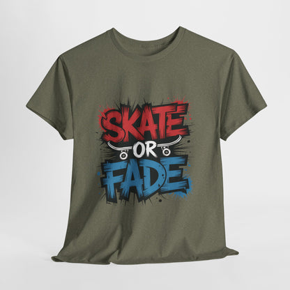 Skate Or Fade Men's T-Shirt, Graffiti Skateboarding Graphic Tee, Urban Streetwear Skater Top