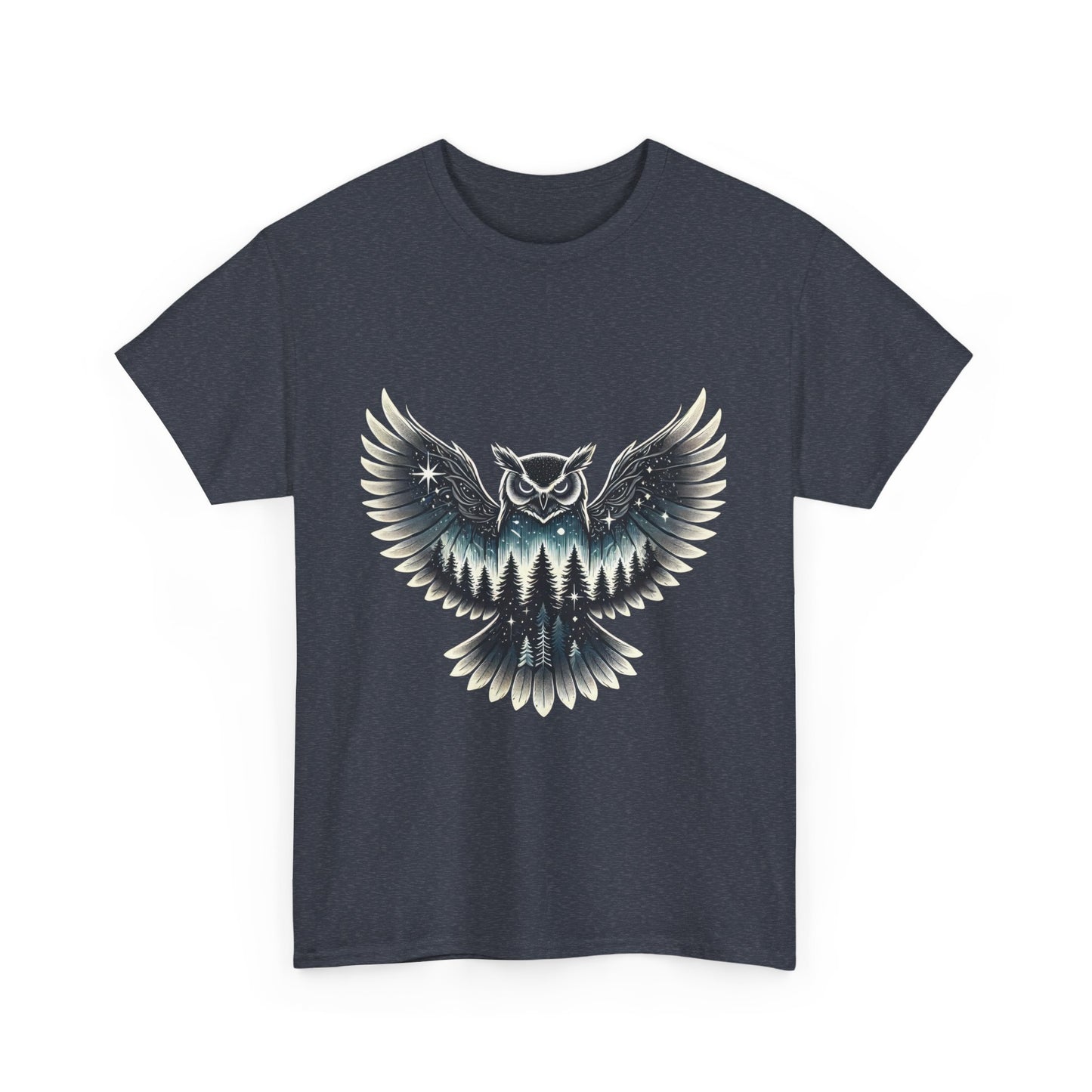 Mystical Owl Graphic Tee, Wildlife Lover Gift, Nature Shirt, Festival Wear, Boho Style, Night Bird Graphic T-Shirt