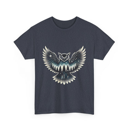 Mystical Owl Graphic Tee, Wildlife Lover Gift, Nature Shirt, Festival Wear, Boho Style, Night Bird Graphic T-Shirt