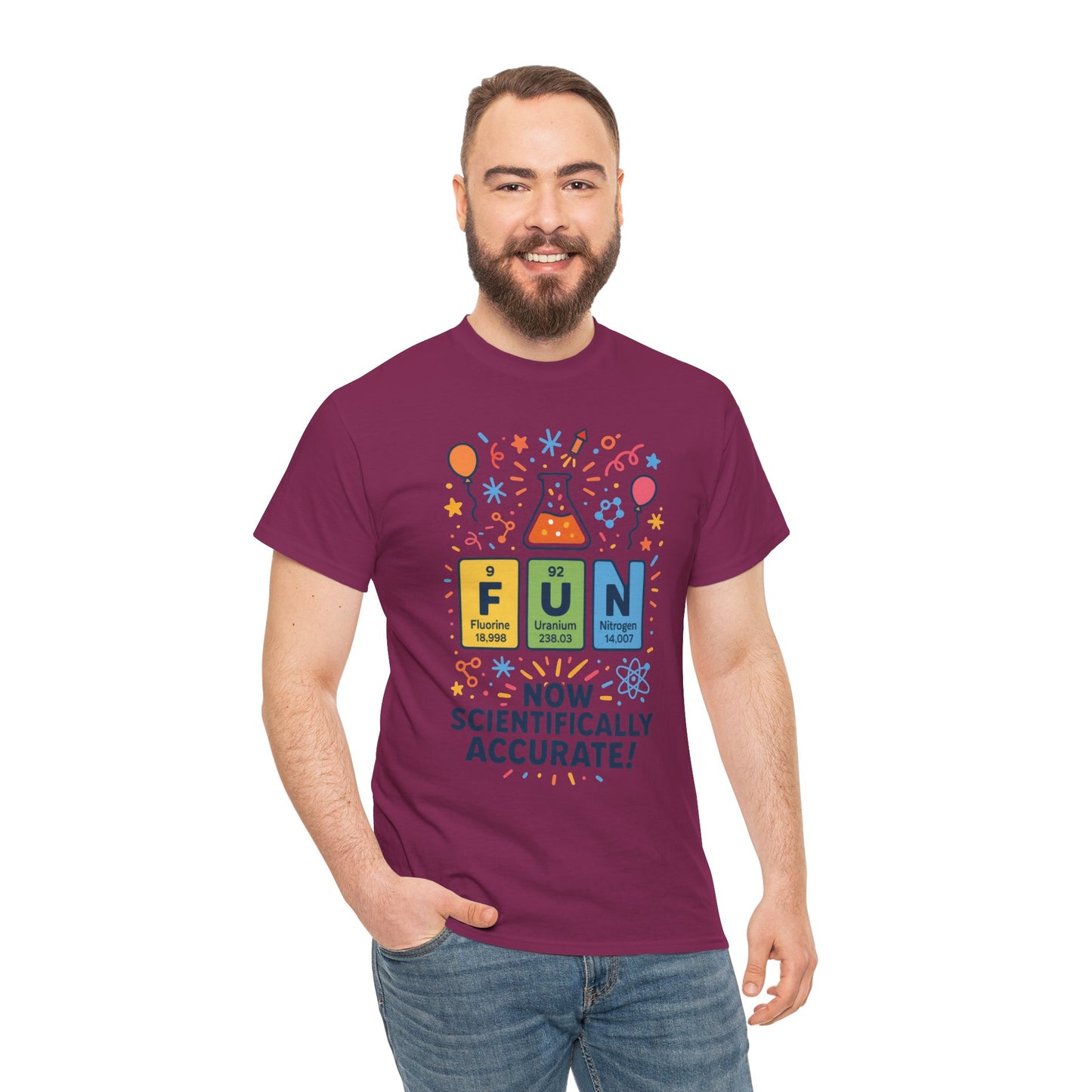 Fun Science Unisex Heavy Cotton Tee, Perfect for STEM Lovers, Gift for Science Teachers, FUN Periodic Table Tee,Nerdy Unisex Shirt