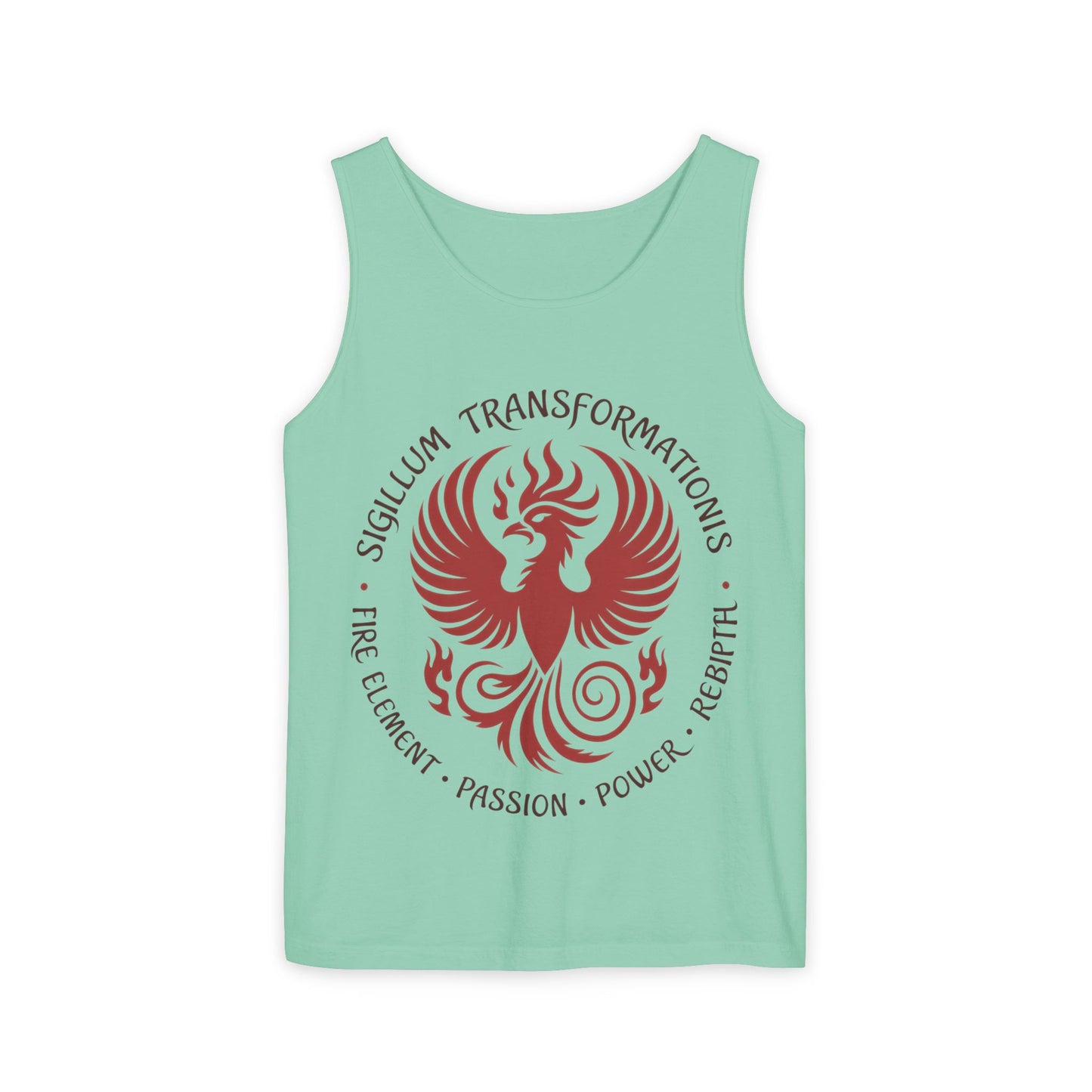 Phoenix Fire Element Tank Top, Sigillum Transformationis Seal, Passion Power Rebirth Totem, Phoenix Symbol Unisex Tank, Spiritual Tee