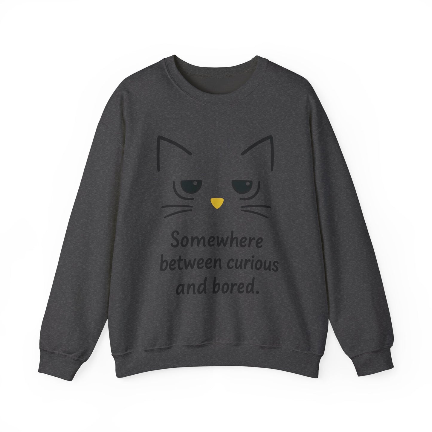 Whimsical Cat Crewneck Womens Sweatshirt, Cozy Relaxed Wear, Perfect Gift for Cat Lovers, Casual Everyday Style