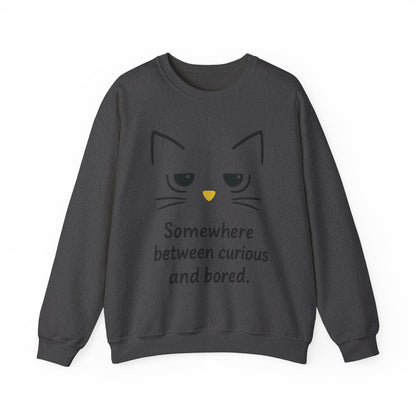 Whimsical Cat Crewneck Womens Sweatshirt, Cozy Relaxed Wear, Perfect Gift for Cat Lovers, Casual Everyday Style