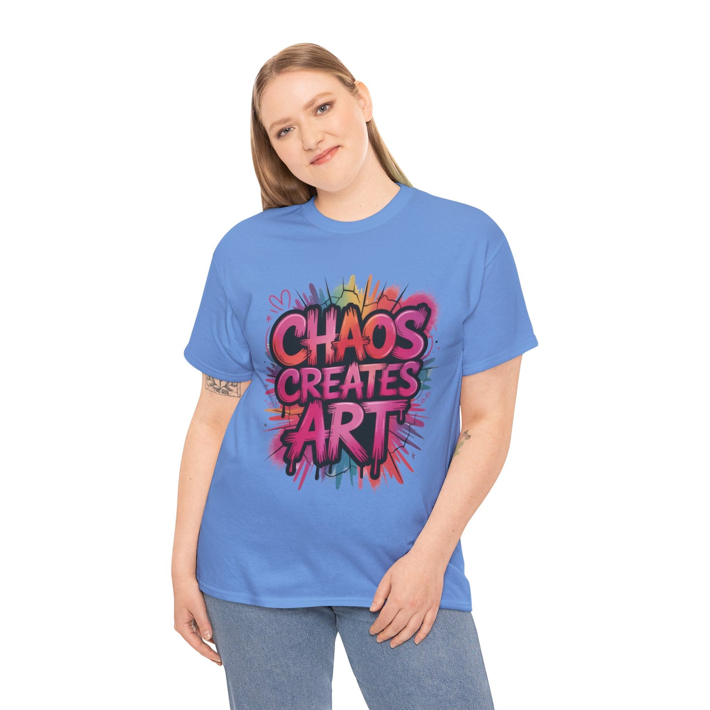 Chaos Creates Art Colorful Graffiti Womens Graphic Tee, Graffiti Shirt, Streetwear Tee