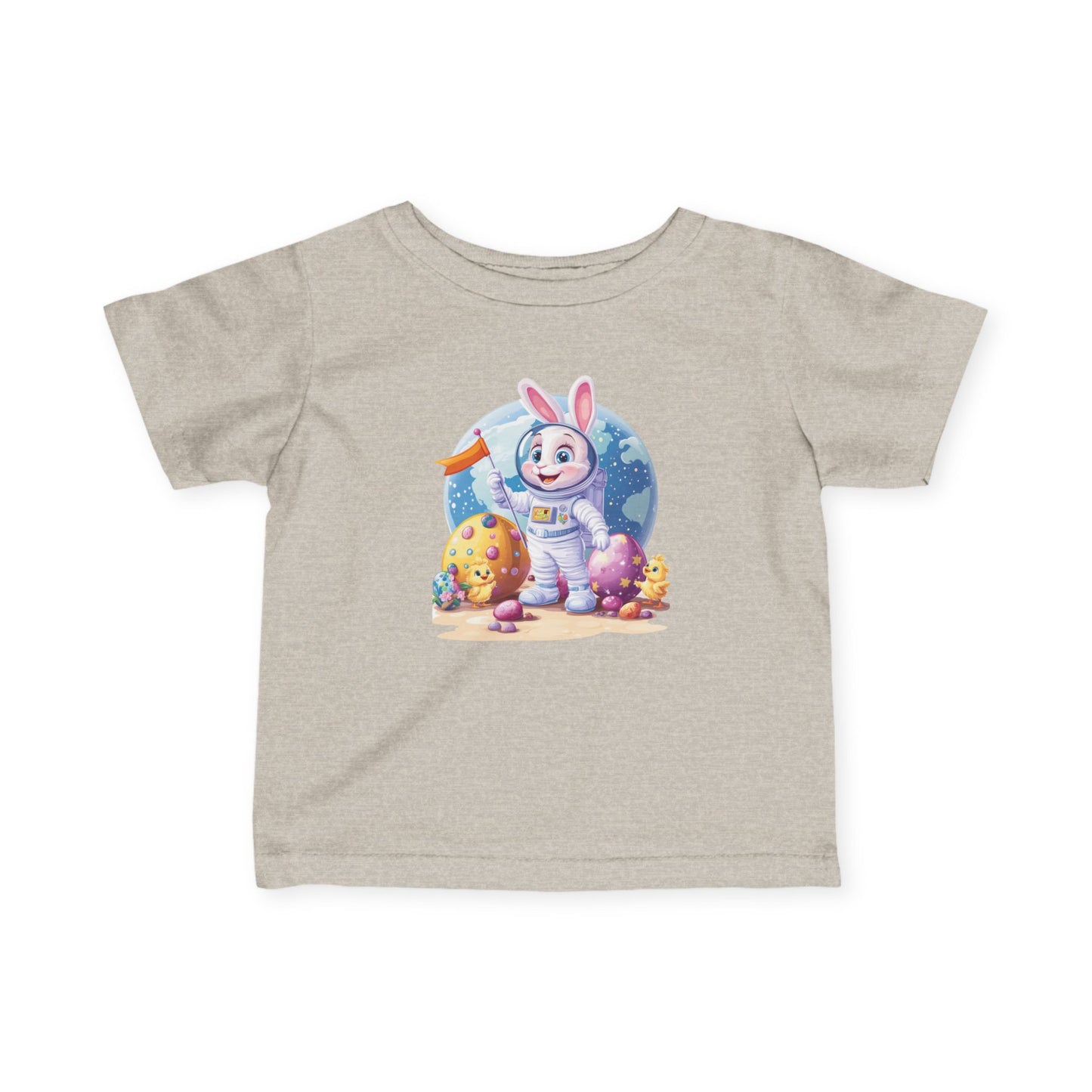Astronaut Bunny Easter Tee, Space Rabbit Shirt for Babies, 6 to 24 Months, Outer Space Baby Easter Gift Tee, Toddler T-Shirt, Kids Bunny Top