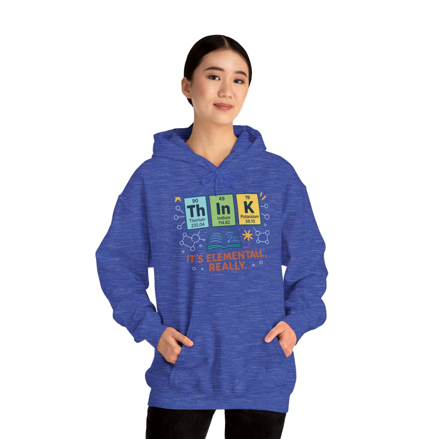 Think Hoodie for Women, Funny Chemistry Hoodie, Element of Humor Science Sweatshirt, Nerdy Gift for Her, Gift for Students, Science Lovers