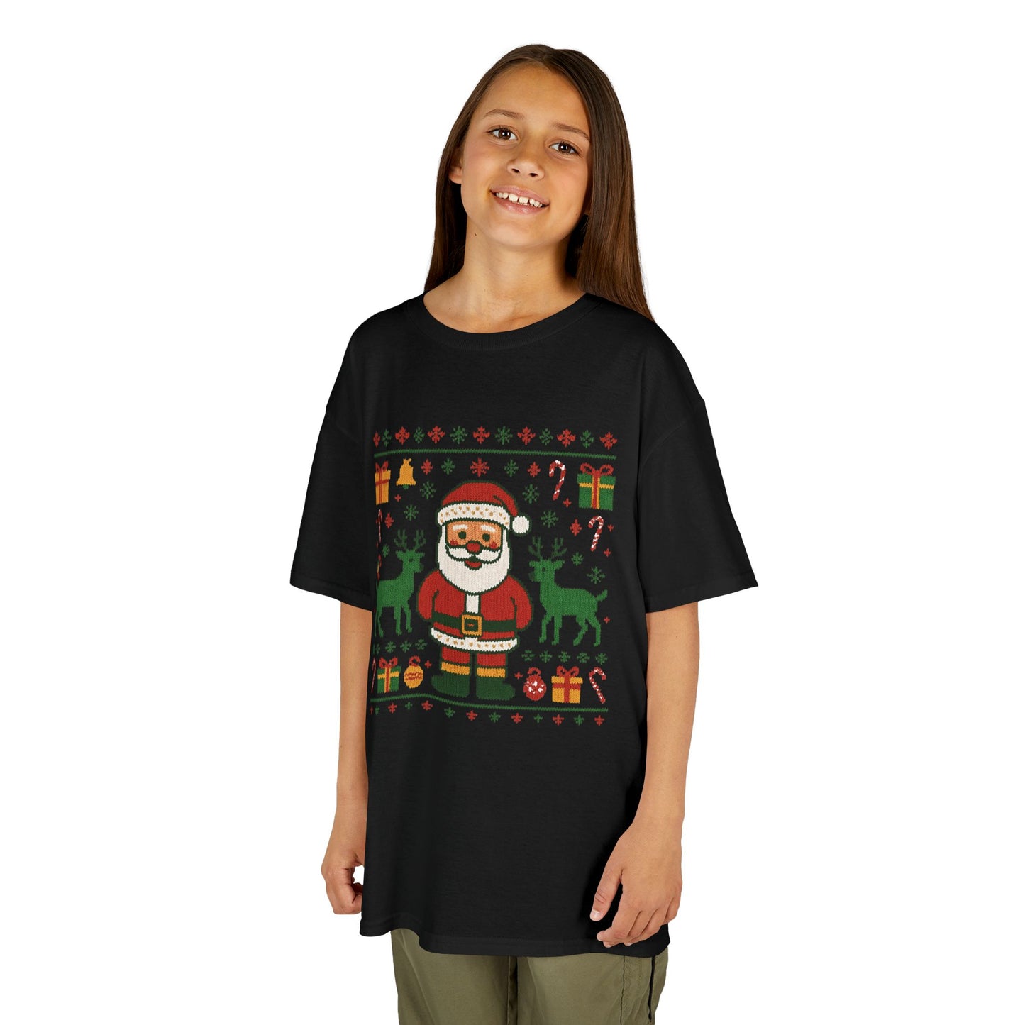 Kids Santa Christmas Shirt, Holiday Style Kids Sweater